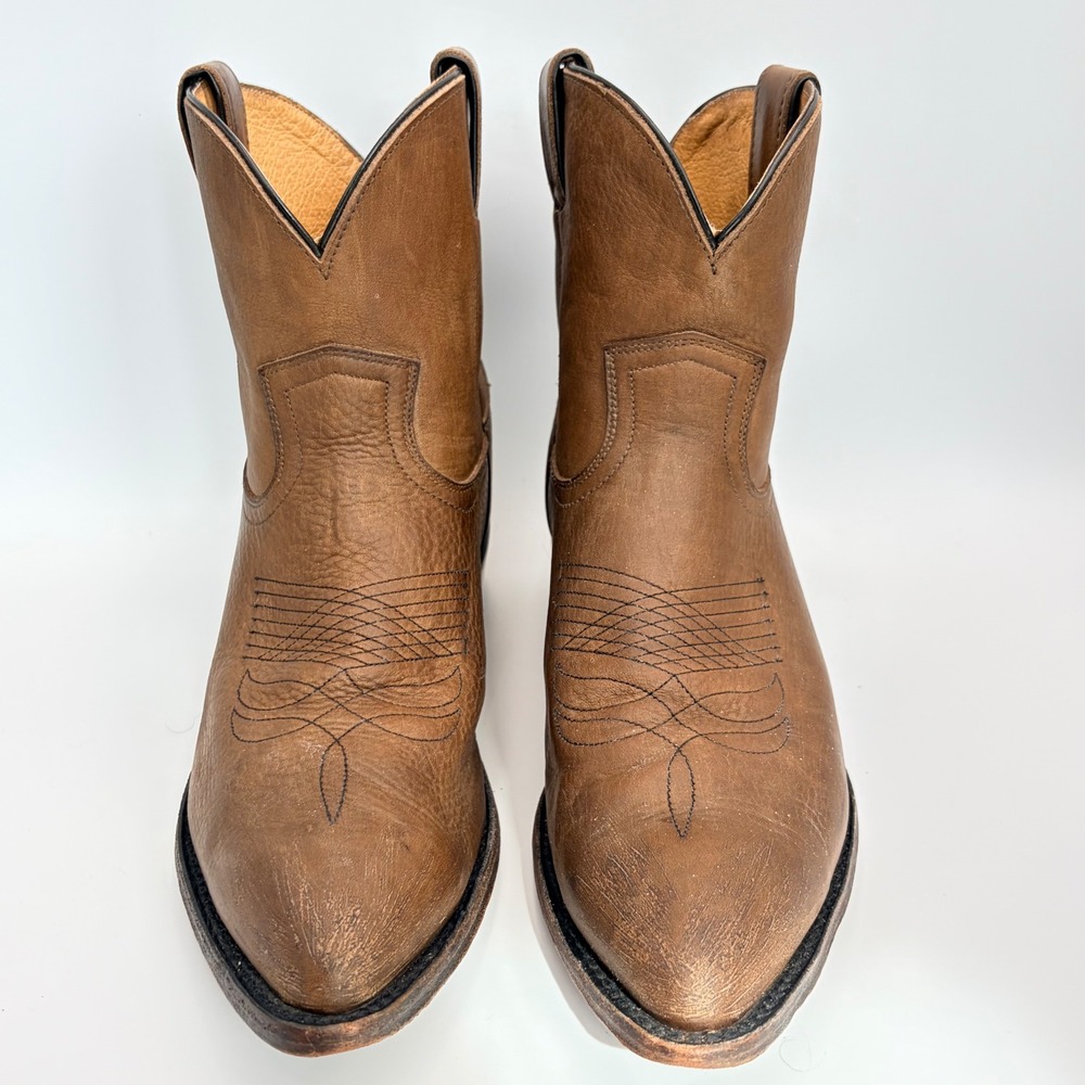 Frye Billy Short Tan Leather Western Ankle Boots Women's 10 B Cowgirl Prairie - Picture 5 of 13